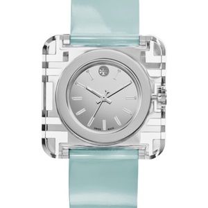 Tory Burch square Izzie Leather strap watch